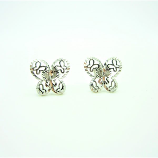 white gold butterfly earrings