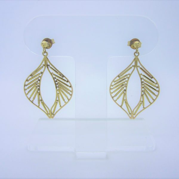 10k Yellow Gold Fancy Dangle Earrings
