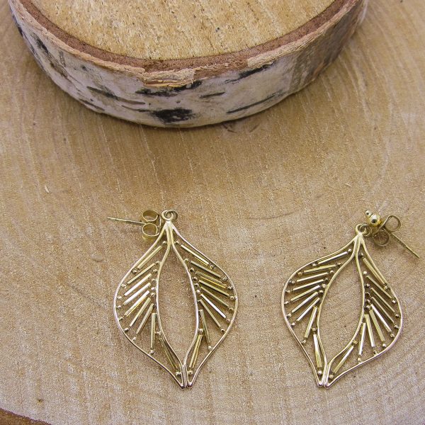 10k Yellow Gold Fancy Dangle Earrings