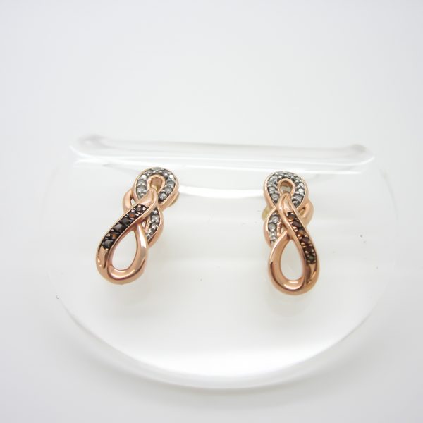 10k Rose Gold Infinity Diamond Earrings