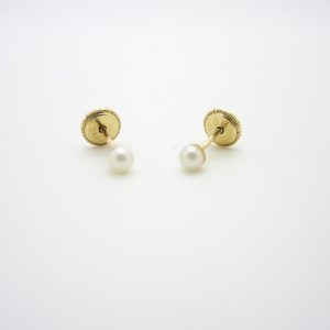 10k yellow gold pearl stud earrings