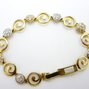 18k White and Yellow Gold Ladies Bracelet