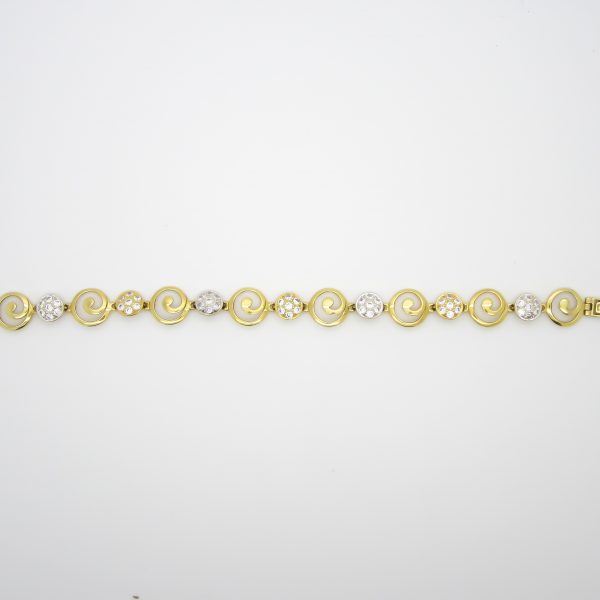 18k White and Yellow Gold Ladies Bracelet