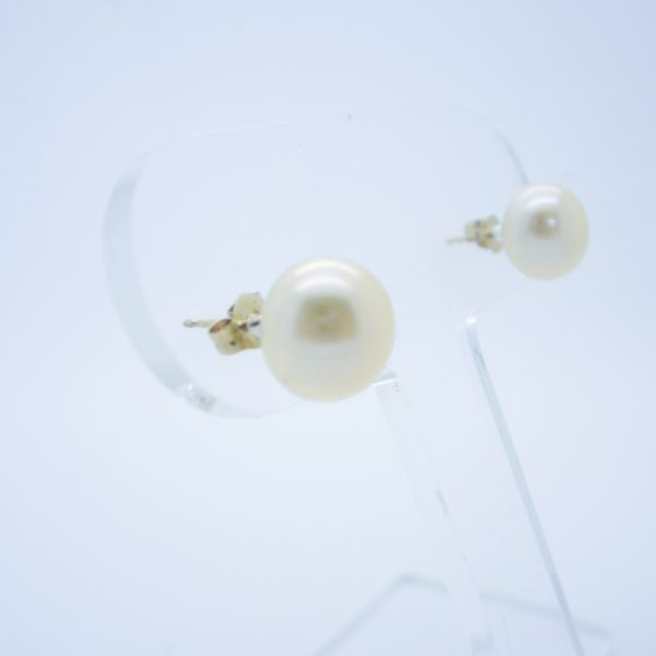 14k Large Pearl Stud Earrings