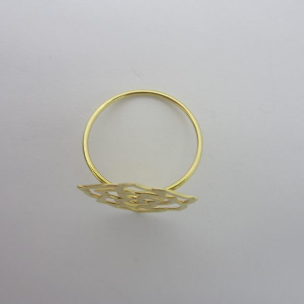 18K Yellow Gold Flower Ring