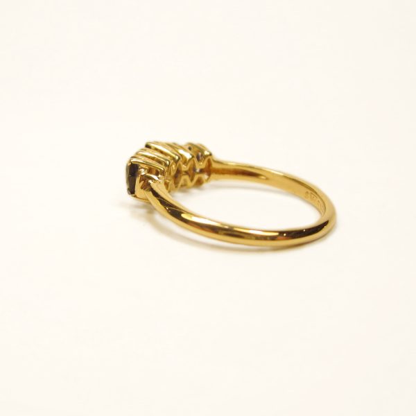 14K Yellow Gold Blue Sapphire  Ring