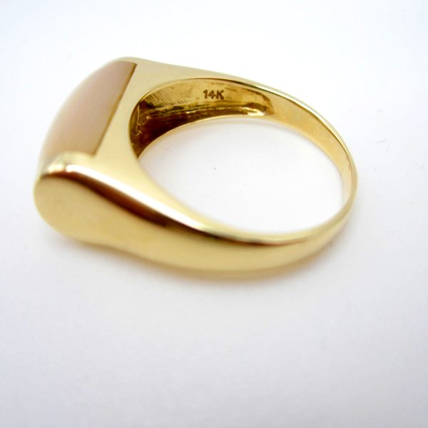 14K Yellow Gold Mother of Pearl Ring